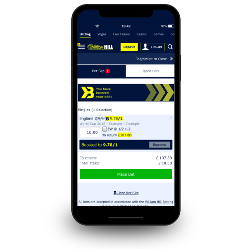 William Hill mobile betting